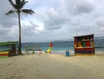 san andres colombia coastline huts colored